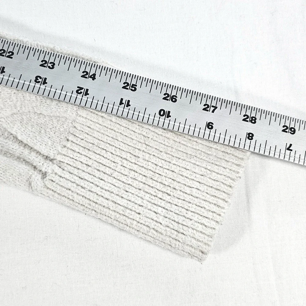 Aerie Womens Cream White Cable Knit Crew Neck Raglan Sweater Size Small